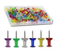 XIYING 150 Pcs Drawing Pins, Drawing Pins for Notice Board, Map Pin with Coloured Heads, Suitable for Cork, Maps, Bulletin Boards