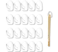 XIYING 20 Pcs Stick on Hooks Plastic Wall Hooks Stick on, Transparent Small Adhesive Wall Hook for Picture, Ceiling and Shower Hanging - No Drilling