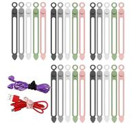 XIYING 25 Pcs Cable Tidy Clips, Elastic Cable Wire Organiser Clips, Charger Cables Clip Tidy Organisers for Charging Cables, Headphones - Re-usable Cord Tidies Kit for Desk, Kitchen, Travel