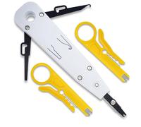 XIYING 3 Pcs Punch Down Tool, Punch Down Tool for Rj45 Cat5/Cat6/Cat7 Telephone Cable Network with 2 Pcs Wire Stripper Combo