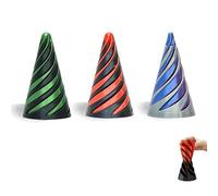 XIYING 3 Pcs Spiral Cone Fidget Toy, Pyramid Spiral 3D Fidget Toy, Impossible Cone 3D Printed for Home Office Desk Decor Souvenir (1 Red, 1 Blue, 1 Green)