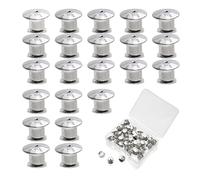 XIYING 40 Pcs Pin Badge Backs, Locking Pin Backs Clasps Metal Silver for Badges Jewelry Brooches Name Tags Crafts DIY