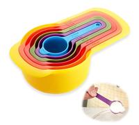 XIYING 6 Pcs Measuring Cups, Cup Measurements Set, Re-Usable Colorful Measuring Cups for Baking Spoons Measures for Cooking Kitchen, Liquid and Solid, Multicolor Space Saving Stackable