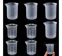 XIYING 8 Pcs Small Measuring Jug, 4 Pcs 100ml and 4 Pcs 50ml Small Plastic Measuring Beaker Transparent Jug for Lab House Hold Kitchen Baking Cooking