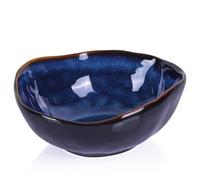 XIYOUQI 6" Blue Ceramic Decorative Bowl, Key Bowl for Entryway Table, Candy Dishes, Salad Bowl, Fruit Bowl for Kitchen Counter, Blue Small Jewelry Trinket Dish for Bedroom, Bedside Table, Living Room