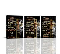 xiysien Animals Wall Art Inspirational Quote Canvas Wall Decor Leopard Tiger Wolf Pictures Motivational Quotes Prints Artwork for Living Room Bedroom Gym Decor 12''x16''x3PCS (Yellow)