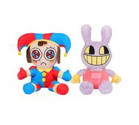 XIYUAN 2PCS Jax and Pomni Plush Doll Set, The Amazing Digital Circus Soft Stuffed Animals - Collectible Toys for Fans, Cartoon Character Gifts for Kids & Adults