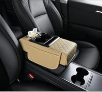 XIYUANFA Car Armrest Cushion for Tesla Model 3 2021-2023, Center Console Armrest Pad Storage Bag Car Center Console Armrest Box Cover Pads,E