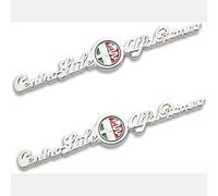 XIYUANFA Car Emblem Badge Decal Metal Logo for Alfa Romeo Stelvio 2000-2024, 3D Car Logo Emblem Sticker Badge Sticker Rear Trunk Decals Body Decoration Accessories,Silver