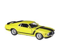 XIYUEYING 1 24 For Ford Mustang Boss 302 1970 Muscle Car Alloy Replica Car Die-cast Finished Model Car Vehicles Kit(Yellow)