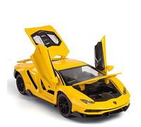 XIYUEYING 1:24 For Lamborghini LP770-4 Sound And Light Toy Vehicle Collectible Diecast Model Car Vehicles Kit(Jaune)