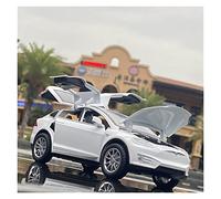 XIYUEYING 1:24 For Tesla Model X Alloy Vehicle Model Die-casting Simulation Model Car Sound And Light Toys Vehicles Kit(White)