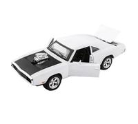 XIYUEYING 1:32 For Dodge Charger Diecast Pullback Muscle Car Model With Light Sound Miniature Kid Boy Xmas Toy Vehicles Kit(White)