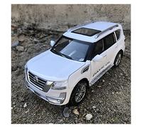 XIYUEYING 1:32 For Nisssan PATROL Y62 Car Model Diecast Alloy Car Travel Rack Sound Light Pull Back Toy Vehicles Kit(White)