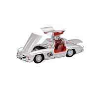 XIYUEYING 1 64 For Benz 300SL W198 Gull-wing Door Alloy Full-open Car Model Static Ornaments Collectibles Vehicles Kit(Silver)