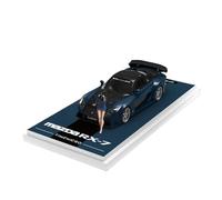 XIYUEYING 1 64 For Mazda RX7 Mini Vehicle Model Hobby Collection Replica Car Souvenir With Dolls Vehicles Kit(Blue)