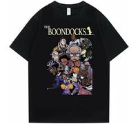 Xiyunjiao The Boondocks Huey and Riley Printed Tshirt Men Women Anime Cartoon Fashion T-Shirt Funny Man T Shirts Male Hip Hop Streetwear Black Black XXL