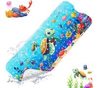 XIYUNTE Baby Bath Mat Non Slip Anti Mould Kids - 100x40cm Extra Long Anti Slip Bathtub Mat Machine Washable, Toddler Non Slip Bath Mat for Inside Bath Tub, BPA free, TÜV-Certified Safety, Sea Turtle