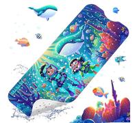XIYUNTE Baby Bath Mats Non Slip Anti Mould, Cartoon Kids Bath Mat Non Slip, 100x40cm Extra Large Baby Shower Mat Non Slip Bath Mat with Suction Cups & Drain Holes, Machine Washable, Seababe