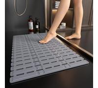 XIYUNTE Shower Mat Non Slip Anti Mould for Elderly - 68x40cm Bath Mat Non Slip Shower Mats for Inside Shower, Anti Slip Bath Mat with Powerful Suction Cups, Easy to Clean, Cut to Size, Dark Grey