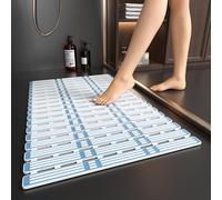 XIYUNTE Shower Mat Non Slip Anti Mould for Elderly - 68x40cm Bath Mat Non Slip Shower Mats for Inside Shower, Anti Slip Bath Mat with Powerful Suction Cups, Easy to Clean, Cut to Size, Blue