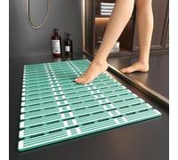 XIYUNTE Shower Mat Non Slip Anti Mould for Elderly - 68x40cm Bath Mat Non Slip Shower Mats for Inside Shower, Anti Slip Bath Mat with Powerful Suction Cups, Easy to Clean, Cut to Size, Green