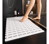 XIYUNTE Shower Mat Non Slip Anti Mould for Elderly - 68x40cm Bath Mat Non Slip Shower Mats for Inside Shower, Anti Slip Bath Mat with Powerful Suction Cups, Easy to Clean, Cut to Size, White