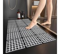 XIYUNTE Shower Mat Non Slip Anti Mould for Elderly - 80x40cm Bath Mat Non Slip Shower Mats for Inside Shower, Anti Slip Shower Mat with Powerful Suction Cups, Easy to Clean, Cut to Size, Dark Grey