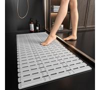 XIYUNTE Shower Mat Non Slip Anti Mould for Elderly - Bath Mat Non Slip Shower Mats for Inside Shower, Anti Slip Bath Mat with Powerful Suction Cups, (90 * 40cm, Silver Grey)