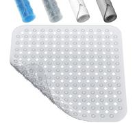 XIYUNTE Square Shower Mat Non Slip Anti Mould - 53 x 53cm Non Slip Shower Mats for Inside Shower, Anti Slip Shower Mat for Elderly, Shower Tray Mat with Suction Cups & Drain Holes, Machine Washable