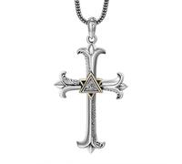 XIZEINAIS Men's Stainless Steel Cross Necklace - Prayer Crucifix Pendant - Christian Religion Jewelry - Ideal for Birthday, Christmas, Anniversary, Father's Day, Stainless Steel, No Gemstone