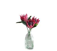 XIZHI 3 Stem King Protea Artificial Flowers Real Touch Silk Protea Cynaroides for Wedding Table Centerpieces Flower Arrangements Decor Bouquet (Red)