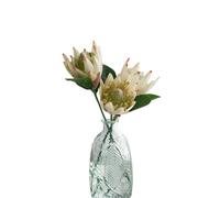 XIZHI 3 Stem King Protea Artificial Flowers Real Touch Silk Protea Cynaroides for Wedding Table Centerpieces Flower Arrangements Decor Bouquet (Light Yellow)