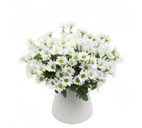 XIZHI 4 Stem 12.6" Artificial Daisy Flowers 80 Heads Fake Silk Brazilian Daisy Bouquets Pastoral Style for Home Wedding Indoor Outdoor Decoration (White)