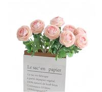 XIZHI 5Pcs 19.6" Artificial Ranunculus Flowers Real Touch Stem Ranunculus Artificial Flower Silk Flower for Arrangements Centerpiece Table Home Wedding Bouquet Party (Pink)