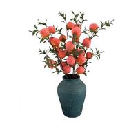XIZHI 6 Pcs 23.6" Artificial Persimmon Branch Decor Beautiful Fake Fruit Stems Plants Lifelike Persimmon Branches for Home Table Farmhouse Centerpiece Vase Decor