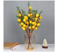 XIZHI 6Pcs 19" Lemon Decor Fake Lemons Branch Beautiful Yellow Lemon Branches Decoration for Home Holiday Farmhouse Table Centerpiece and Home Christmas Decoration