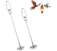 Xizhiwan 2-piece birdcage food rack, stainless steel parrot fruit skewer with hook, bird fruit feeder, bird supplies, foraging toy suitable for macaws, long tailed parrots, tiger skin parrots