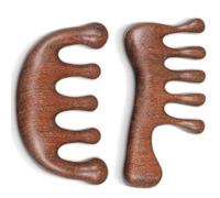 Xizhiwan 2-piece wooden scalp massage comb (including 2 packs), wooden wide teeth, Loc comb sandalwood scalp massage brush, head brush scraping, suitable for men and women