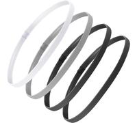 Xizhiwan 4-piece elastic sports headband with thickened anti slip headband, suitable for both men and women (black, gray, white)