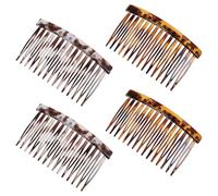Xizhiwan 4 small French, French side, twisted hair styling combs, 9-tooth strong fixed decorative side combs, retro style, suitable for various hairstyles such as bun, bun, and bun.