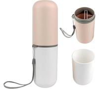 Xizhiwan Travel Toothbrush Holder, Portable Toothbrush Holder for Couples, Multifunctional Toothbrush Toothpaste Set, Suitable for, Camping, Business Travel, and School (1 Piece, Pink/White)