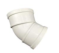 XIZONLIN 110mm 45 Degree Elbow Bend Drain Pipe Fittings PVC-U Round Plastic Ducting Connector, Pack of 1
