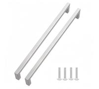 XIZONLIN Brushed Silver Square Cabinet Pull Handles 320mm for Kitchen Bathroom Wardrobe Dresser Cupboard Door