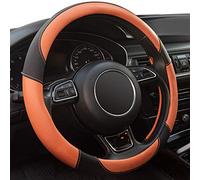 Xizopucy Steering Wheel Covers Black Universal Microfiber Leather, Suitable for 14 1/2-15 inch Car Steering Wheel Cover, Breathable, Anti Slip- Orange