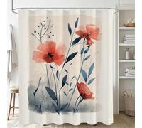 Xjaopfei Beige Shower Curtain, Waterproof Extra Long Curtains for Bathroom Decor, Luxury Weighted Shower Curtain Flower, for Bathroom Window Curtains, Quick Dry Wet Room, 120x150cm 48x60Inch J-13