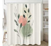 Xjaopfei Beige Shower Curtain, Waterproof Extra Long Curtains for Bathroom Decor, Luxury Weighted Shower Curtain Plant, for Bathroom Window Curtains, Quick Dry Wet Room, 150x150cm 60x60Inch J-33