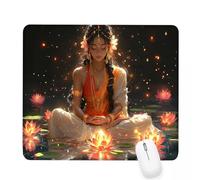 Xjaopfei Black Mouse Pad 300x250x3mm Zen Small Mouse Mat with Rubber Base Slogan Non-Slip Splash Resistant Surface Portable Desk Mat for Office, Home Gaming Desktop Decor, Men's Gifts J-967