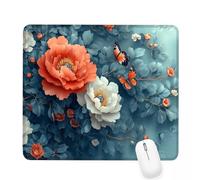 Xjaopfei Blue Mouse Pad 240x200x3mm Peony Small Mouse Mat with Rubber Base Slogan Non-Slip Splash Resistant Surface Portable Desk Mat for Office, Home Gaming Desktop Decor, Men Gifts J-949