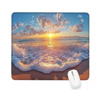 Xjaopfei Blue Mouse Pad 240x200x3mm Waves Small Mouse Mat with Rubber Base Slogan Non-Slip Splash Resistant Surface Portable Desk Mat for Office, Home Gaming Desktop Decor, Men Gifts J-881